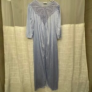 Blue Lace Nightgown Dress Women's Sheer Slip Sleepwear Lingerie Chemise
